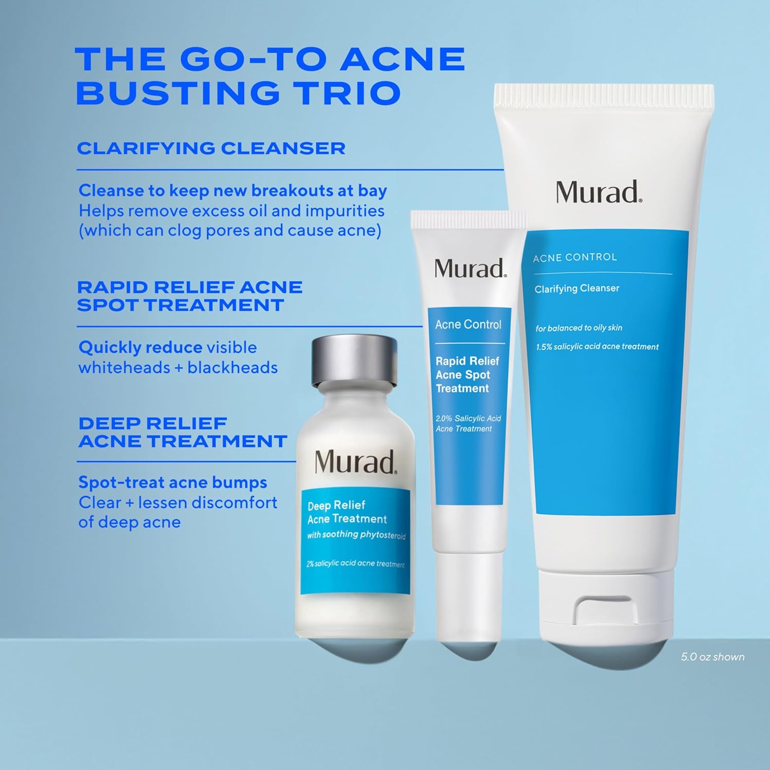 Murad Acne Control Clarifying Cleanser – Salicylic Acid & Green Tea Formula for Acne. Deep Pore Cleansing. Oil Control & Breakout Prevention for Clear. Balanced. Healthy-Looking Skin