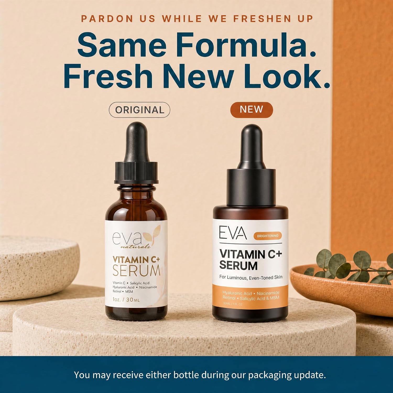 Eva Naturals Vitamin C Serum for Face – Anti Aging Dark Spot Remover & Corrector with Retinol. Hyaluronic Acid. Niacinamide & Salicylic Acid