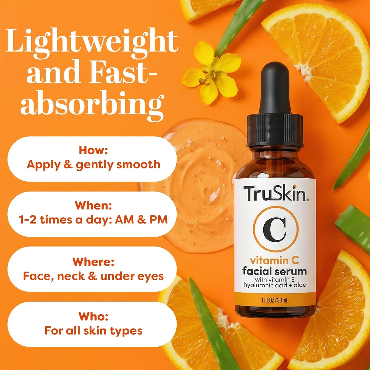 TruSkin Vitamin C Serum for Face – Anti Aging Face Serum with Hyaluronic Acid & Vitamin E – Brightening Formula for Improving Appearance of Dark Spots. Fine Lines & Wrinkles – All Skin Types. 2 Fl Oz : Beauty & Personal Care