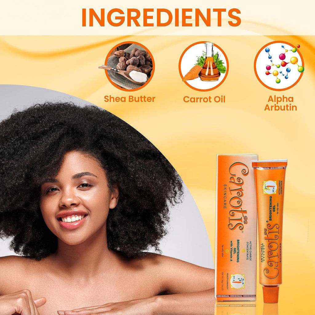 Brightening Gel | 30g / 1 fl oz | Fade Dark Spots on: Face Armpit. Body Knees. Feet. Hands. & Even Out Skin Tone | with Carrot Oil and Alpha Arbutin. For : Beauty & Personal Care