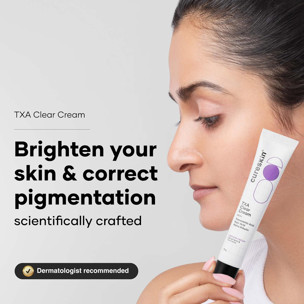 Cureskin Tranexamic Acid 10% Cream | 20.000 PPM Kojic Acid Dipalmitate. 15.000 PPM Alpha Arbutin. 100.000 PPM Tranexamic Acid | Dark spots. Freckle. Blemishes. Pigmentation (15g/0.5 Oz) : Beauty & Personal Care