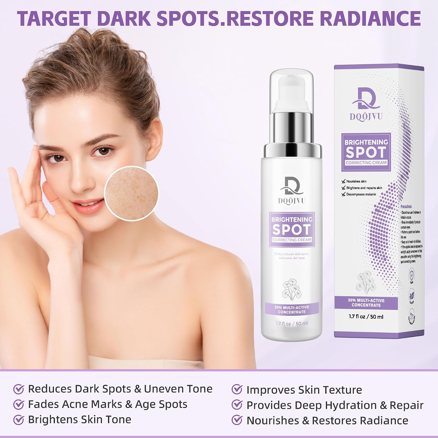 Dark Spot Remover for Face & Body. Corrects Sun Spots. Age Spots & Acne Marks. Skin Lightening Cream for Intimate Areas. Knees. Bikini Line. Tone Repair Formula for Women & Men (1.7 Fl Oz) : Beauty & Personal Care