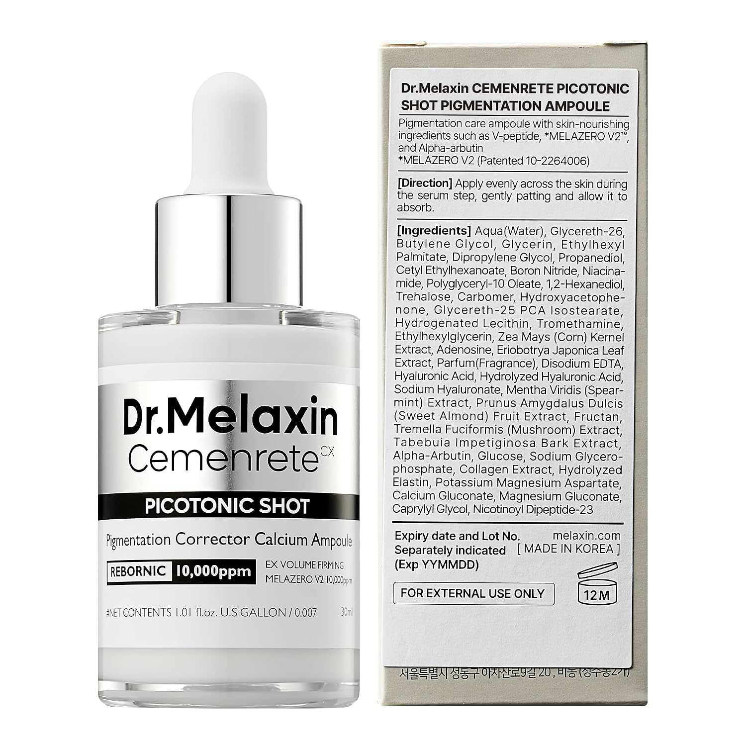 Dr.Melaxin Picotonic Shot Serum 1.01 fl.oz - Alpha-Arbutin and Niacinamide Dark Spot Corrector Serum. Pigmentation Corrector for Uneven Skin Tone. Blemish Marks. K-Beauty Face Serum : Beauty & Personal Care