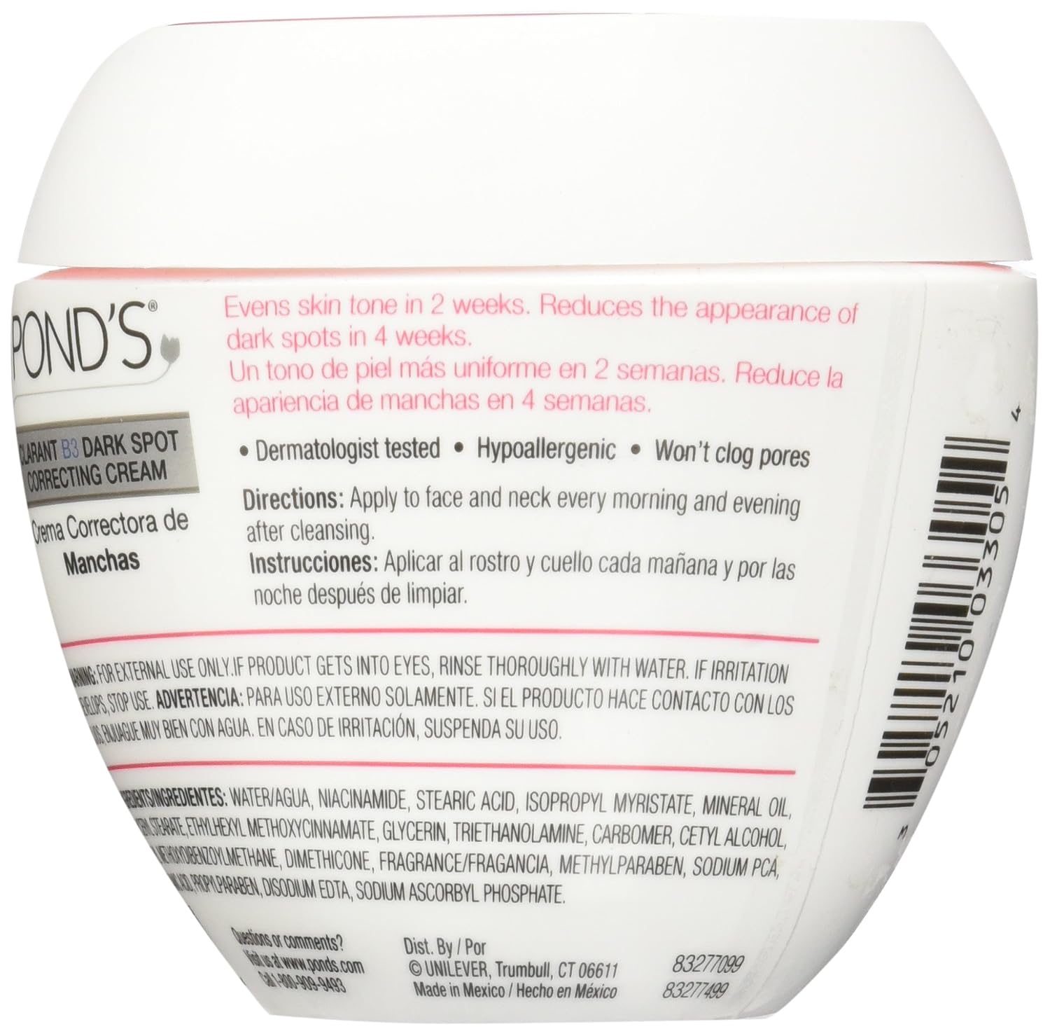 Pond's Correcting Clarant B3 Dark Spot Skin Cream. 7 Ounce : Beauty & Personal Care