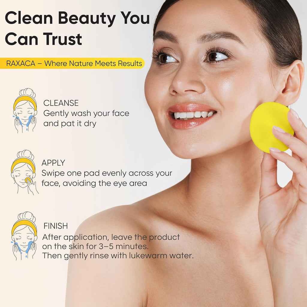 Kojic Acid & Turmeric Facial Cleansing Pads. 50 Count. Vitamin C. Gentle Exfoliating Cotton Pads for Brighter & Refreshed Looking Skin. Daily Facial Cleansing Pads : Beauty & Personal Care